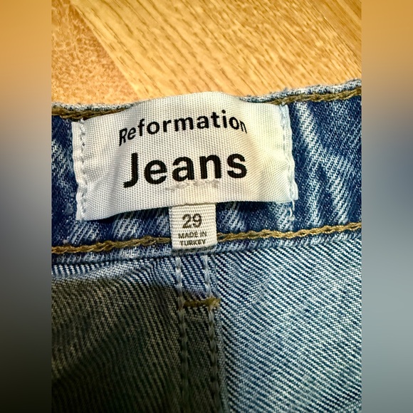 Reformation Blue Flare Jeans with Stud Accents - Picture 3 of 3